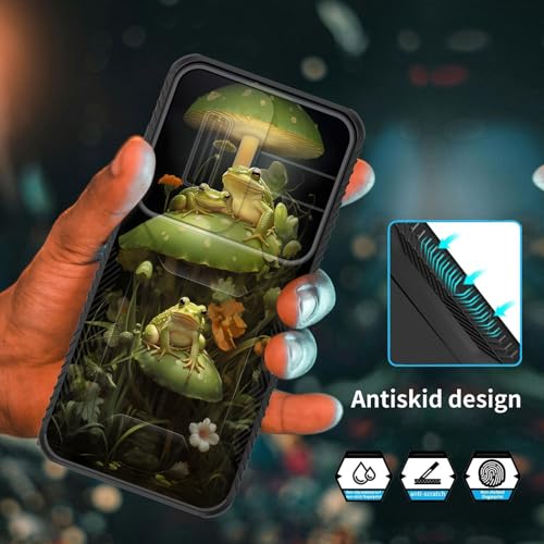 wiaekosef for Galaxy S24 Plus Case Built in Slide Camera Lens Cover,Heavy Duty Shockproof Protection Dual Layer Case for Samsung Galaxy S24 Plus (6.7") 2024,Cute Frog Mushroom - image 5