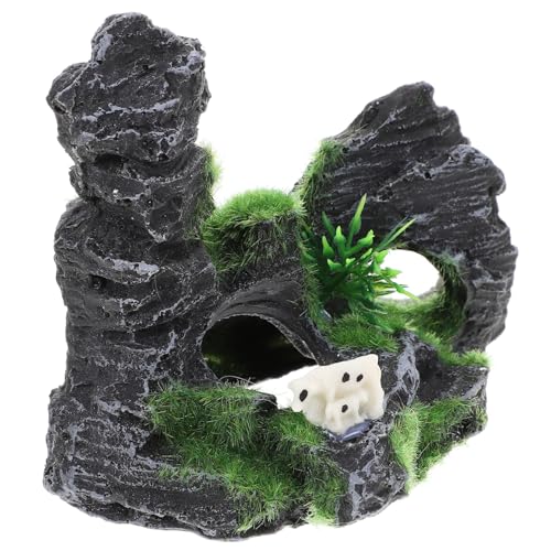 ROMISBABA 水槽の装飾 隠れ家 リアルな山の岩 模造風景装飾