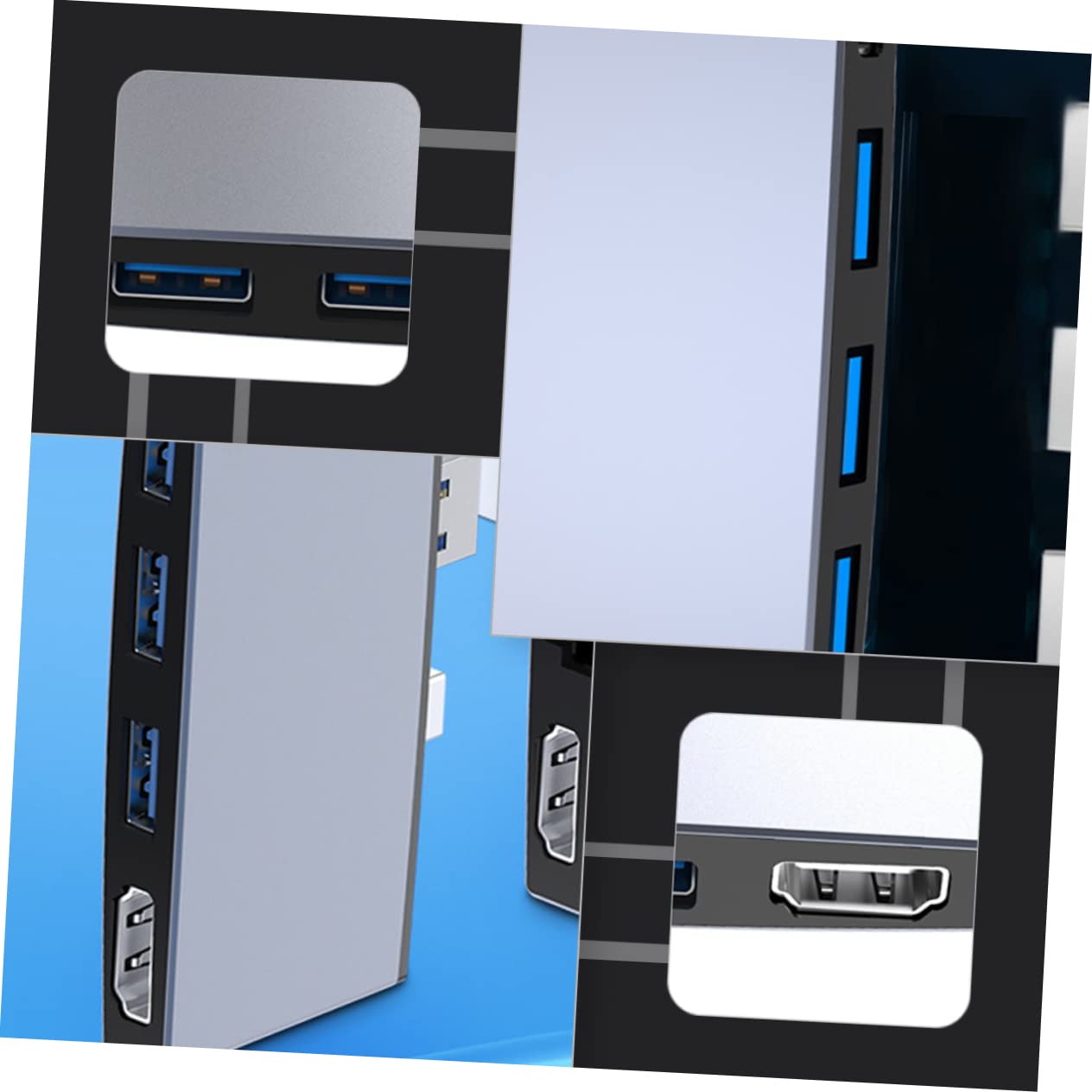 DOITOOL Concentrador USB Puertos Adaptador Multifunción para Surface Pro Concentrador USB Compatible Portátiles para Trabajo Casa