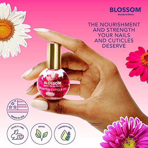 Blossom Hydrating, Moisturizing, Strengthening, Scented Cuticle Oil, Infused With Real Flowers, Made In Usa, 0.42 Fl. Oz, Strawberry #TOP2