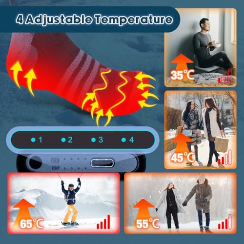 Elevtc Heated Socks Up To 8 Hours 5000Mah Rechargeable Electric Socks Washable Winter Foot Warmer Heated Socks For Men&Women For Outdoors Work Fishing Hunting Skiing Riding Camping thumb #1