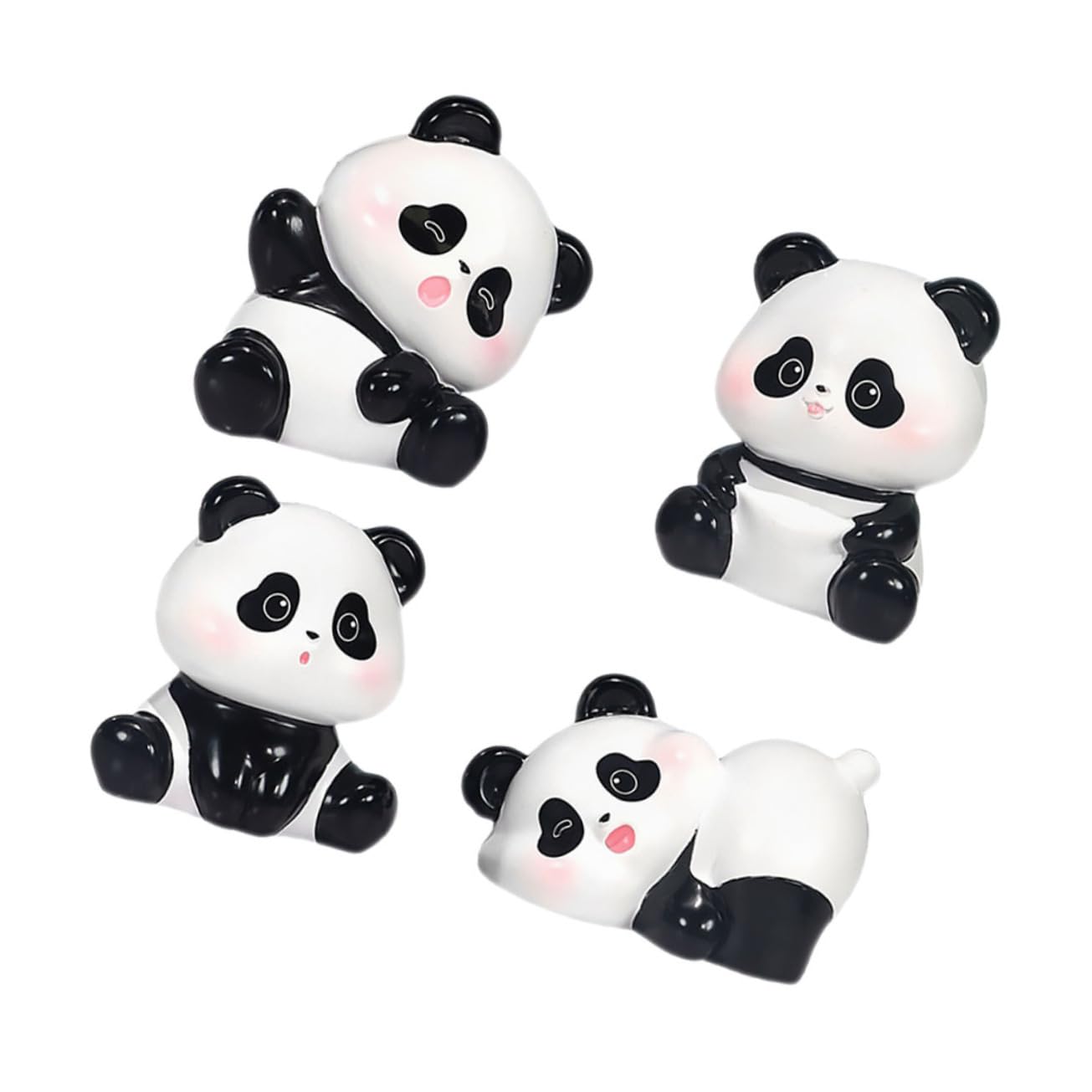 DECHOUS Figurine Panda Commemorative in Resina 4 Pezzi Decorazione