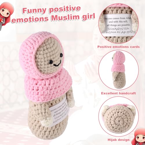 Muñeca tejida con hijab positiva, 14 cm miniatura 3