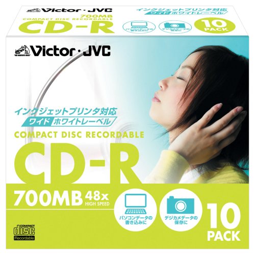 Amazon.co.jp: Vctor CD-R 48倍速 ワイドホワイトプリンタブル 10枚