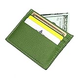 DKER Genuine Leather Unisex Card Case Wallet Slim Super Thin 6 Card Slots Compact Wallet