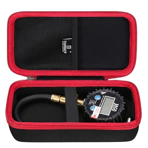 Image of Tourmate Hard Storage Case for JACO Superior Products /TIRETEK /AetralYB /ETENWOLF /VONDIOR Tire Pressure Gauge,Travel Case for Professional Accuracy - 100 /200 PSI (Box for Sale) (Black & Red)