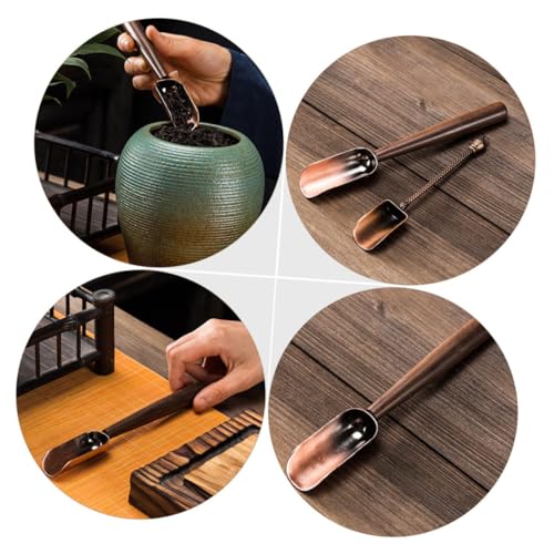 Miniatura 9 de Bestonzon Cucharas Para Té De Té Portátil Mango De Ébano Accesorio Para Condimentos Especias Azúcar Leche Fácil De Limpiar