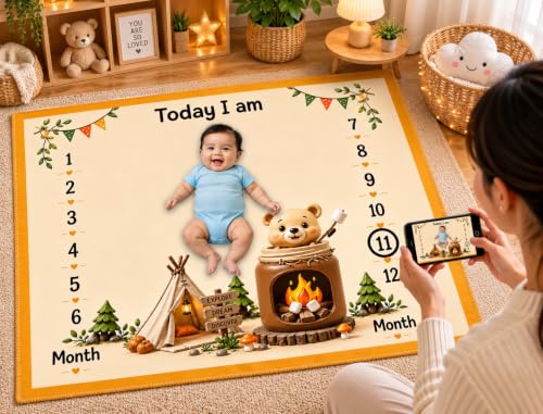 Image of NEW COMERS Milestone Baby Blanket for All Season Play Mat, Super Soft Foam | 3 Layer Thick Mat Blankets for Kids /New Born Monthly Photoshoot