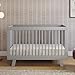 Babyletto Hudson 3-in-1 Convertible Baby Crib - GREENGUARD Gold Certified Convertible Crib to Toddler Bed & Daybed - Wooden Baby Bed with 4 Adjustable Mattress Heights - Strong & Easy Assembly - Grey