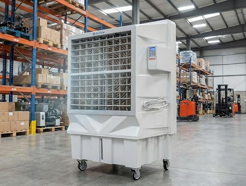 Climatizador Evaporativo Industrial 120L 750W | Enfriador de Aire Portátil de Gran Caudal | Humidificador y Purificador de Aire