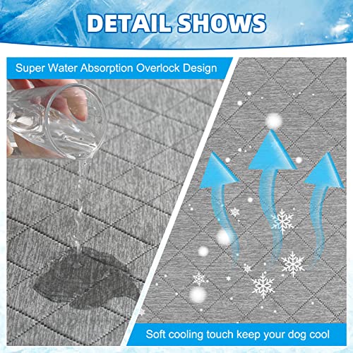 Kooltail Dog Self Cooling Mat For Summer - Pet Sleeping Blanket Pad Kennel Reusable Washable Waterproof Breathable Dog Pee Pads, Easy Carry Mats For Crate Car Playpen,Grey Xl #TOP3