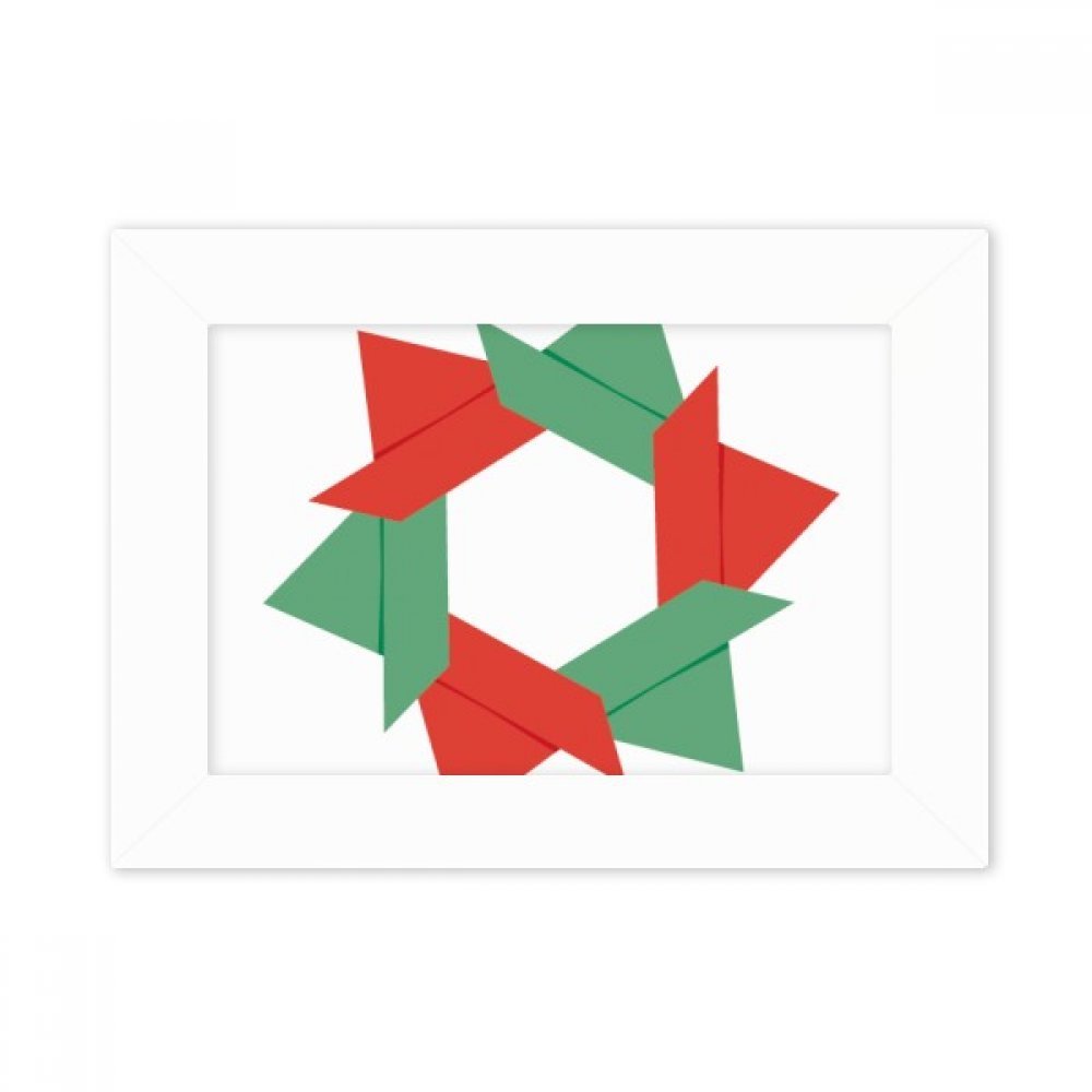 Pintura de bellas artes en marco de escritorio blanco 5x7 con origami de diseño