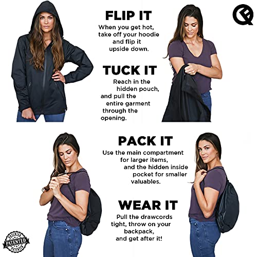 Quikflip 2-in-1 Reversible Backpack Jacket (As Seen on Shark Tank) Unisex Dryflip Rain Jacket 2.02