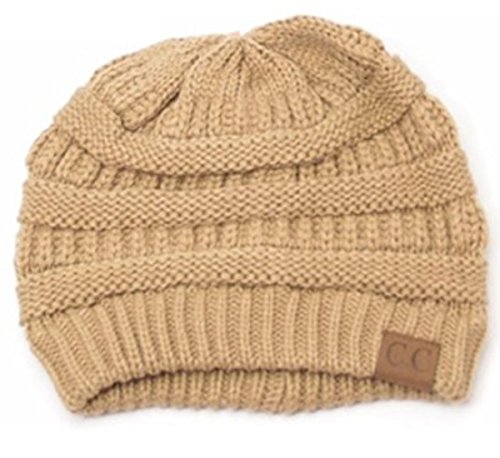 Winter White Ivory Thick Slouchy Knit Oversized Beanie Cap Hat