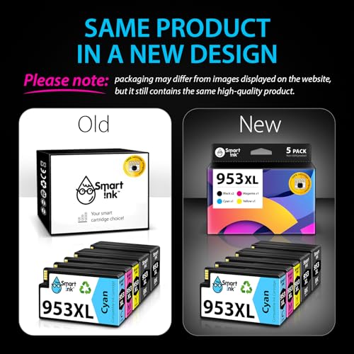 Smart Ink Compatible Ink Cartridges Replacement for HP 953XL 953 XL 5 Multipack (2 Black XL & C/M/Y) with Advanced Chip Technology use with HP Officejet pro 7720 7730 7740 8710 8715 8720 8725 Printer - Image 2