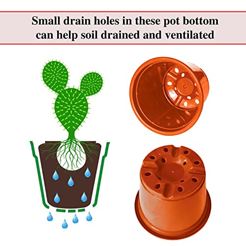 Image of Kuber Industries Durable Plastic Flower Pot|Gamla with Drain Holes for Indoor Home Decor & Outdoor Balcony,Garden,6 inchx5 inch,Pack of 3 (Orange)