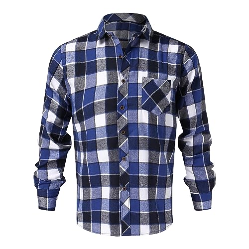 Chemise à carreaux homme manches longues boutons poche vêtement automne