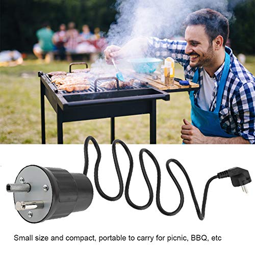 Foto von BBQ Motor,Solide Langlebig Tragbare Energiesparende Braten Rotisserie Grill Rotator Outdoor Grill Werkzeug Picknick Zubehör(EU-Stecker)
