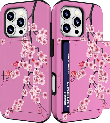 IWONE for iPhone 13 Pro Max Case - Pink Sakura Cherry
