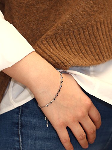 Gem Stone King 1/2 Cttw Blue Created Sapphire Tennis Bracelet For Women | 925 Sterling Silver | Round Cut 2.5MM | Gemstone Birthstone | Adjustable Bolo Bracelet For Women | Easy-On Easy-Off3