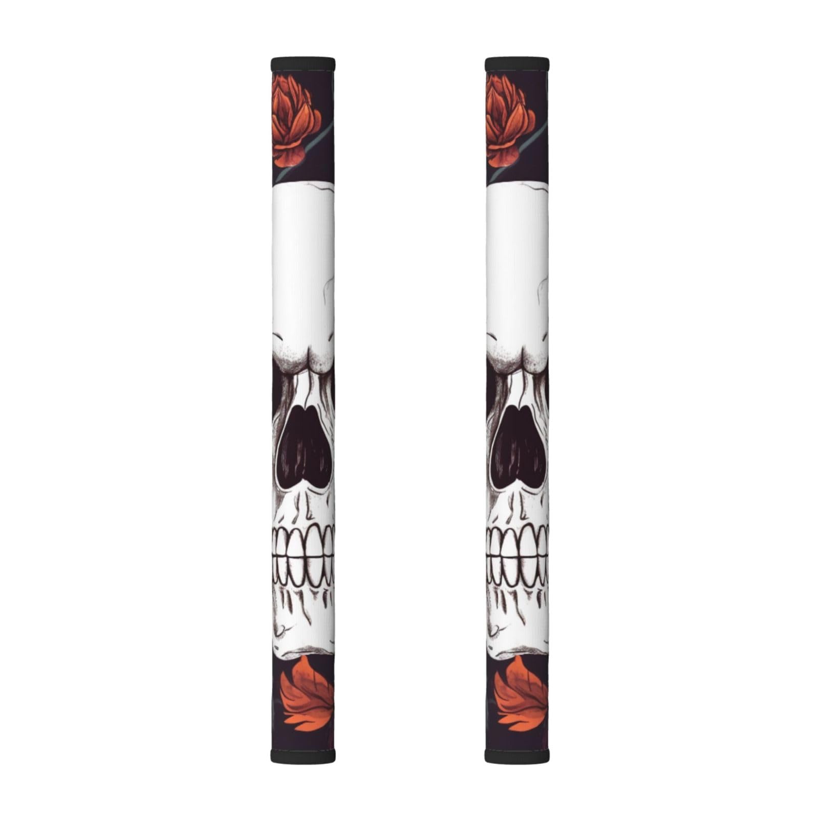 VGFJHNDF Refrigerator Door Handle Covers 2-Pack, Floral Skull Printed Protect and Decorate for Fridge Ovens Dishwashers