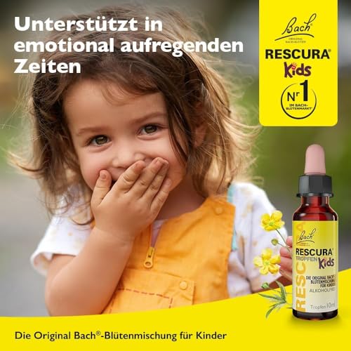 Bachblüten Original Bach RESCURA Kids Tropfen Alkoholfrei, 10ml | Bachblütenmischung für Kinder | Original nach Dr. Edward Bach | ehemals Rescue