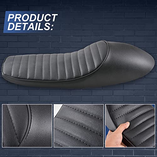 Katur Motorcycle Cafe Racer Seat Hump 24.5Inch Vintage Saddle Seats Compatible With Honda Cb Gb Gl Cbr Suzuki Gs Yamaha Xj Xj550 Xt500 Xs650 Sr500 Rd40 #TOP2