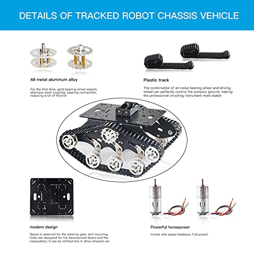 Châssis robot chenilles TS300 suspendu avec encodeurs DC pour Raspberry Pie - 3