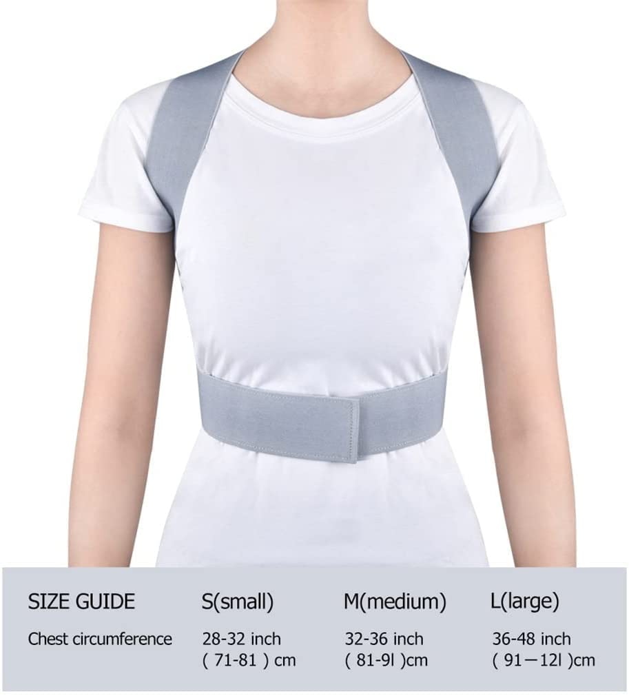 Korektor postawy pleców Pas podtrzymujący kręgosłup obojczykowy Pas podtrzymujący plecy i ramiona Korekcja postawy zapobiega garbieniu się Narzędzia unisex(Grey-S code)