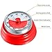 Kitchen Timer, Kitchen Countdown Cooking Timer Reminder No Battery Required Magnetic Time Management Timer Red