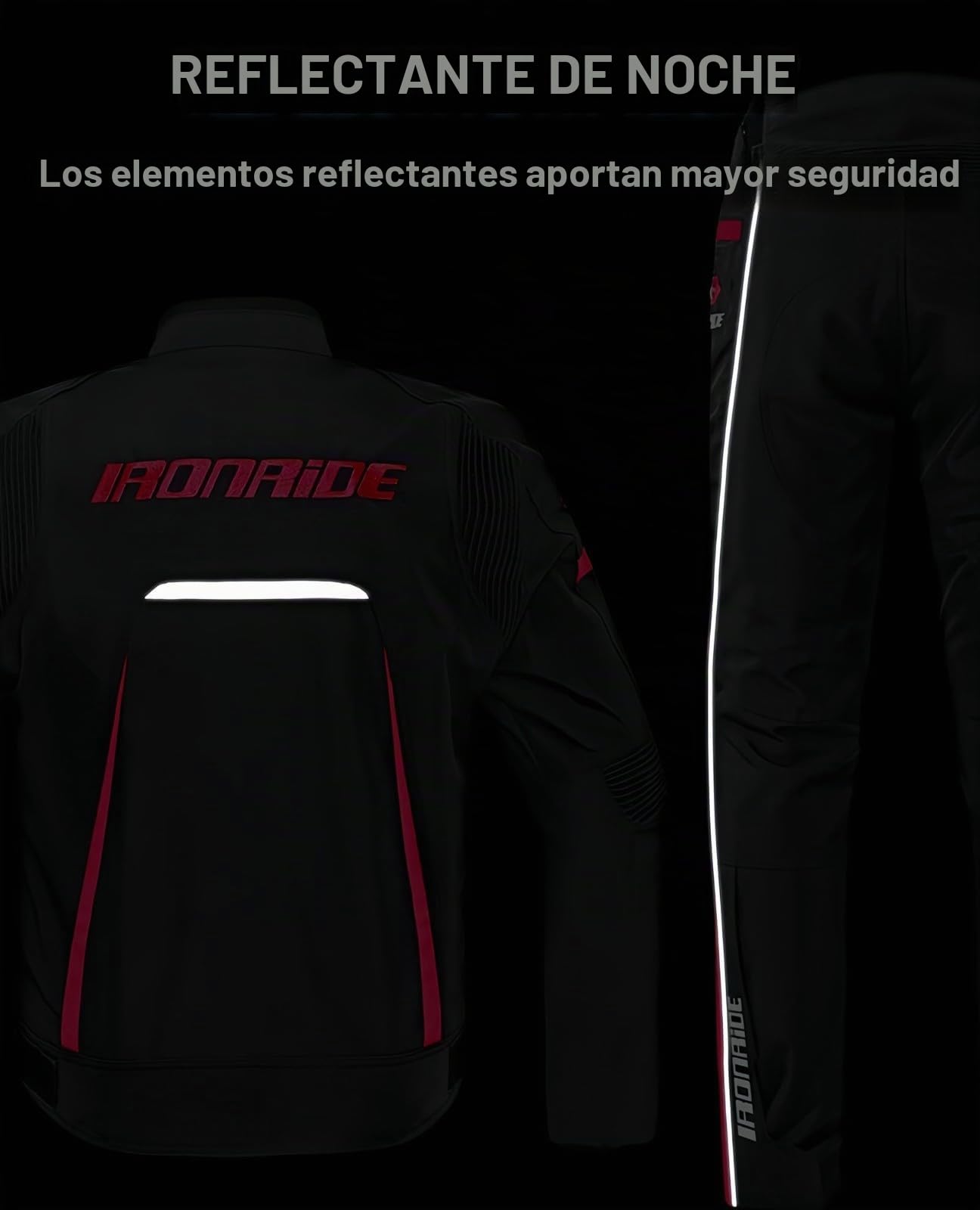 Moto Traje De Moto para Hombre Chaqueta De Moto Impermeable con Certificación CE con Armadura Extraíble Chaqueta De Verano, Pantalones De Moto Transpirables E Impermeables