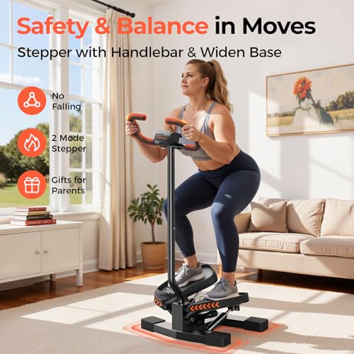 Image of SPORTSROYALS Stair Stepper,Twist /Mini Stepper for Exercise at Home,Step Machine with Resistance Bands for Full Body Workout, 350lbs+ Capacity