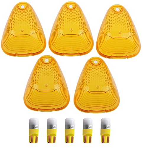 Hercoo Led Roof Lights Lenses Amber Cab Marker Clearance Running Compatible With 1999-2016 Super Duty F250 F350 F450 F550 Aftermarket Replacement #TOP19