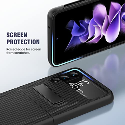 Caka Z FLIP3-ZJM Compatible For Galaxy Z Flip 3 5G Kickstand Case, Z Flip 3 Case With Camera Protector Hinge Protection Wireless Charging Cover Case For Samsung Galaxy Z Flip 3 thumb #7