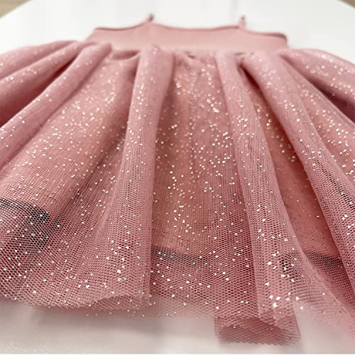 Toddle Girls Dress Sleeveless Tutu Dresses Princess Wedding Birthday Tulle Solid Color Sundress Pink Blue Dusty Rose 3-7T4