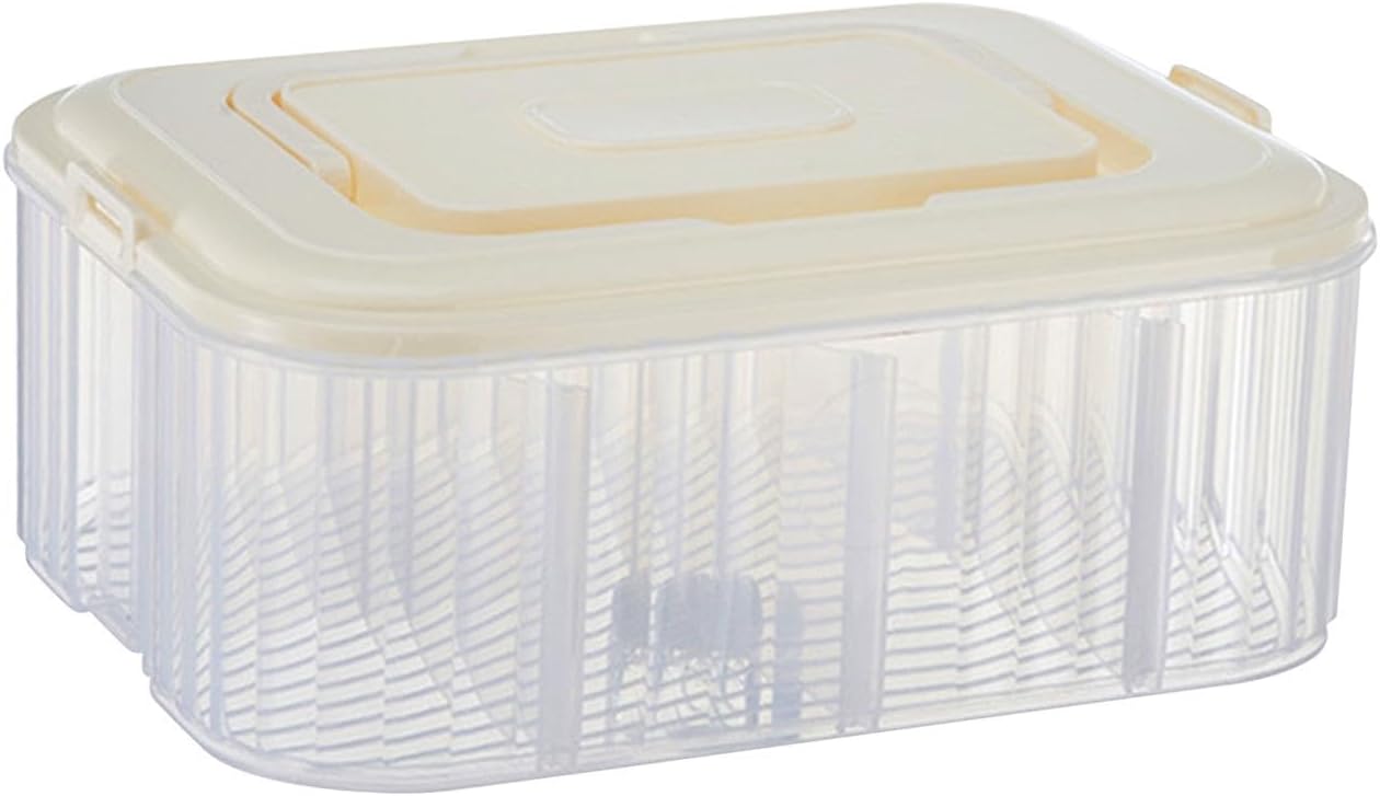 Compact Toy Storage Box with Customizable Compartments, Cream