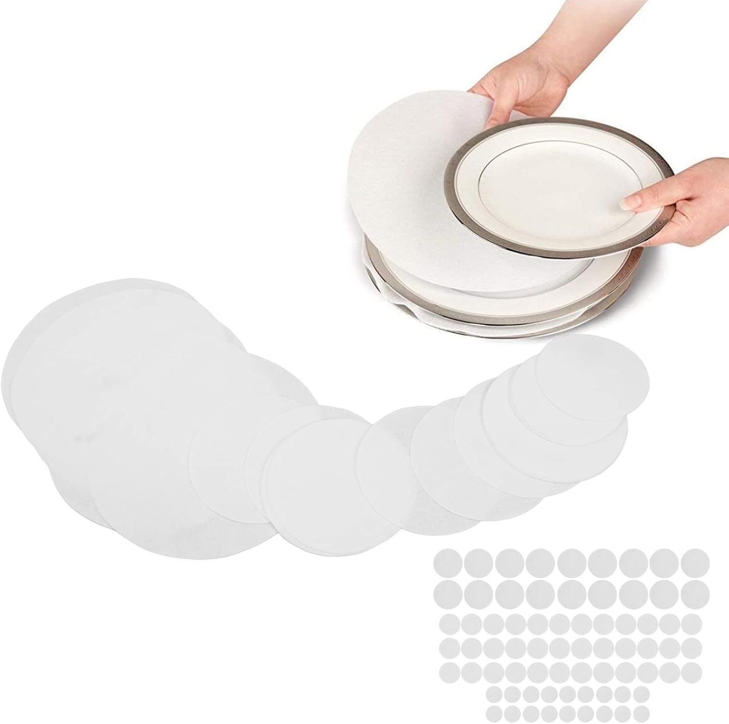 72 Pcs Thick Felt Plate Dividers, Plate Separators Storage Round China Dish Storage Protectors
