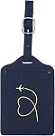 PATIKIL Suitcase Luggage Tags, Purple Heart Leather Name Tags Airplane Bag Accessories Travel Essentials for Flying Hotel Check in Luggage Bags Men Women, 1 Pcs