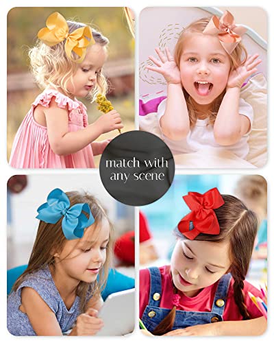 Choicbaby 588-28PCS 6 Inches Grosgrain Ribbon Hair Bows Large Hair Bows Alligator Clips Hair Accessories thumb #4