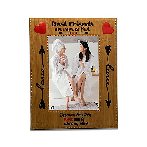 Petite Lili Friendship Picture Frame,Christmas Gift For Best Friends,Bff, Birthday Gift,Valentines Day 5"X7" Horizontal And Vertical (Leather Frame 5"X7" Vertical) #TOP16