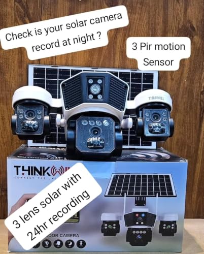 Image of Thinkwill Z-815 4G Solar Outdoor Camera, 4 Lens, 5MP, 360 Coverage, Color Night Vision, 2-Way Talk, Motion Detection, Remote Viewing