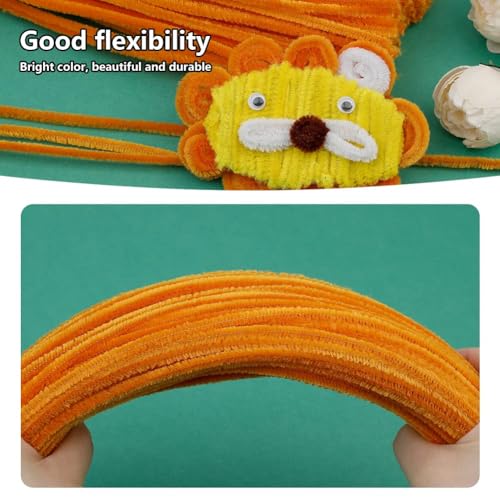 Image of 150PCS Pipe Cleaners Bulk, Orange Pipe Cleaners Chenille Stem | Pipe Cleaners Chenille Stem Fuzzy Sticks for Creative Handmade DIY Flower Art Craft and Crafts Project Decoration