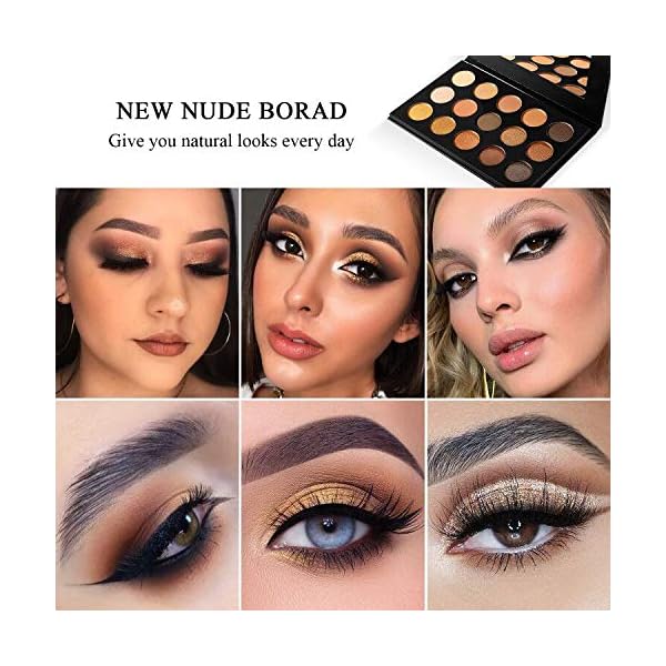 Nude Gold Eyeshadow Palette Natural Naked Smokey Warm Neutral 15 Shades, DE'LANCI Ultra-Blendable High Pigmented Matte Shimmer Matallic Long Lasting Waterproof Eye Shadow Pallet, Travel Size Makeup