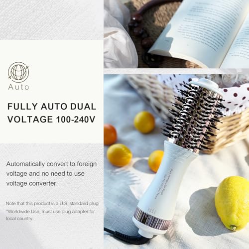 Image of 4-in-1 Travel Dual Voltage Hair Dryer Brush 110-240V Blow Dryer Brush