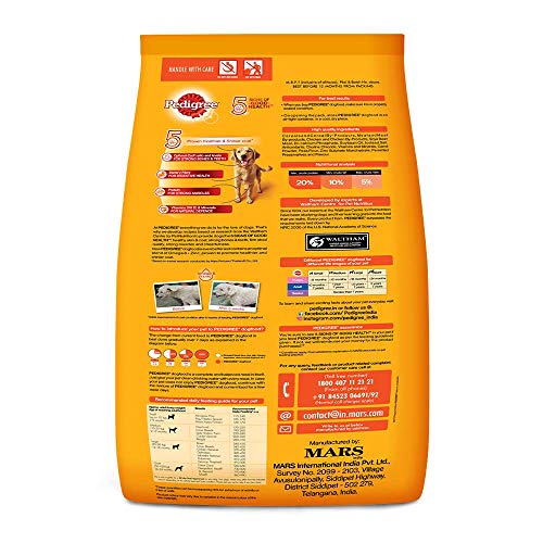 Image of Pedigree Dry Dog Food for Adult Dogs, Chicken and Vegetables, 20kg & Adult Dog Food Meat & Vegetables, 22 kg Pack, 22 kg