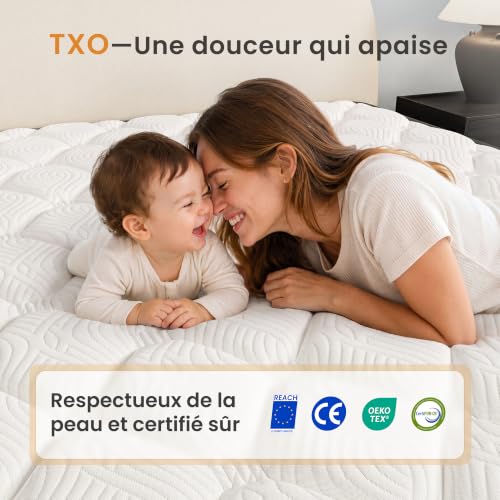 Matelas 140x190 H4 Ferme 25 cm Ressorts Ensachés TXO