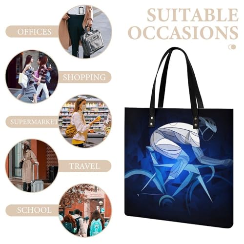 Sac à main shopper cycliste pour femmes et grand tote bag de voyage 39x39cm