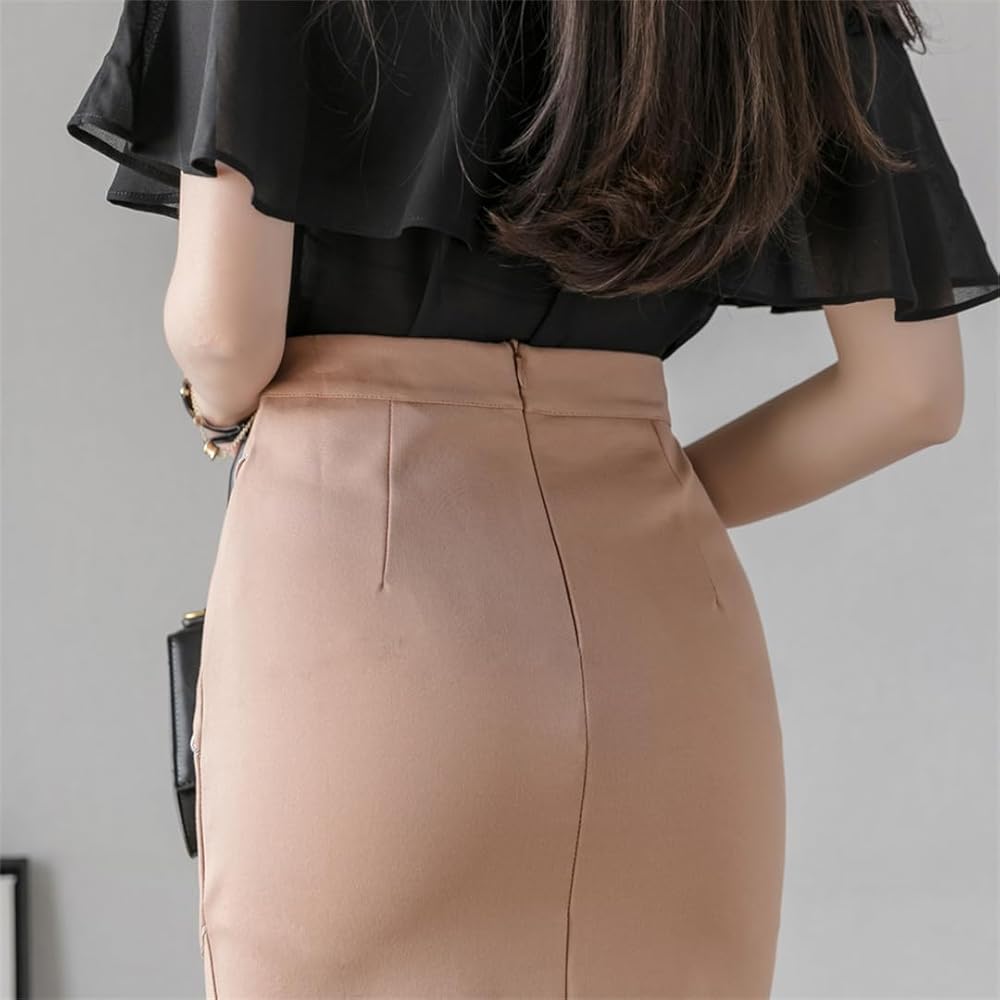 Women Mermaid Skirts Stitching High Waist Wrap-Hip Midi