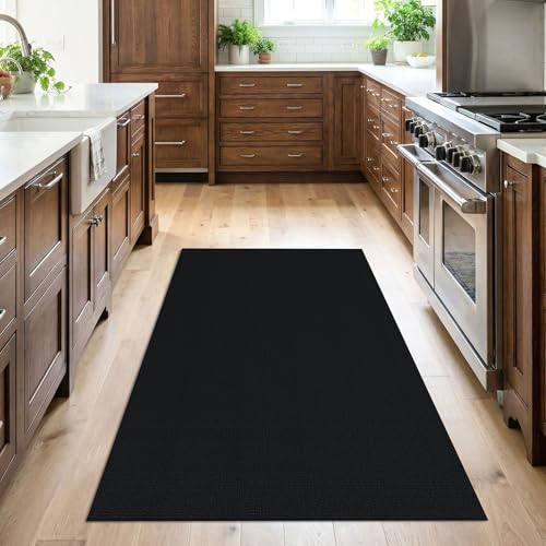 Tapete decorativo trenzado de 3x5 pies negro miniatura 2