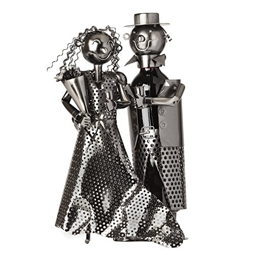 BRUBAKER Wine Bottle Holder StatueBridal Couple Bride And Groom Sculptures and Figurines Decor Vintage Wine Racks and Stands Gifts Decoration